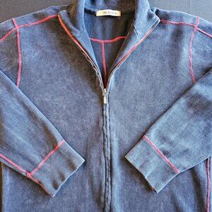 Jake Agave Men's XL, Full Zip, Blue Sweater Jacket